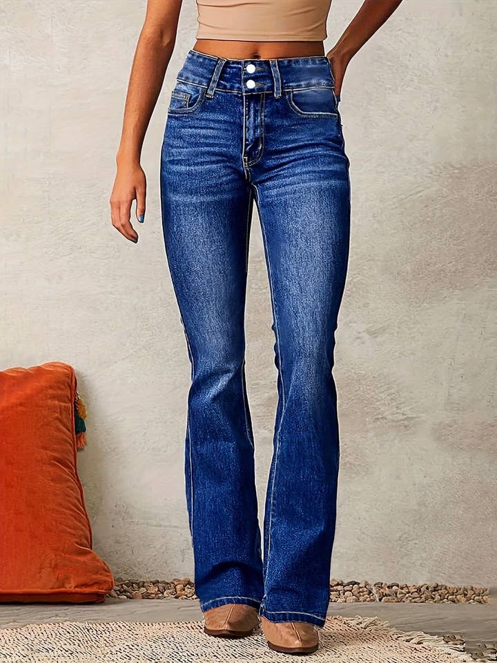 SALINA TRADING INC - Wholesale Jeans - Women's - Women Fashion Retro Stretch Slim Fit Flared Jeans
