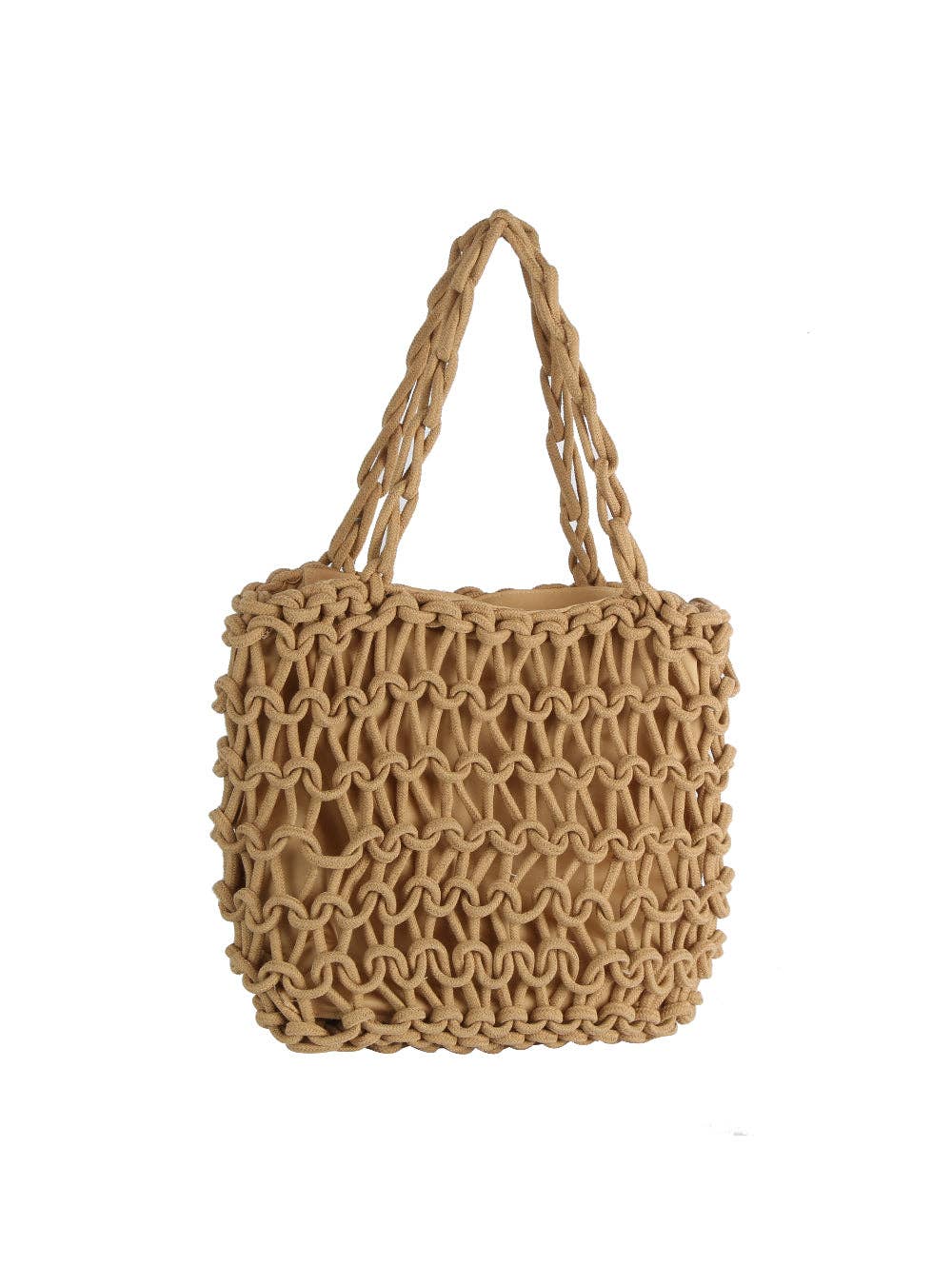 Handbag Factory Corp – wholesale Tote bag – Women's – Crocheted Woven Macramé Shoulder Tote2