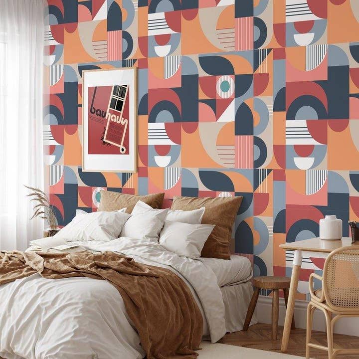 Bauhaus Geometric Vintage Wallpaper for wholesale by Wallpapers4Beginners