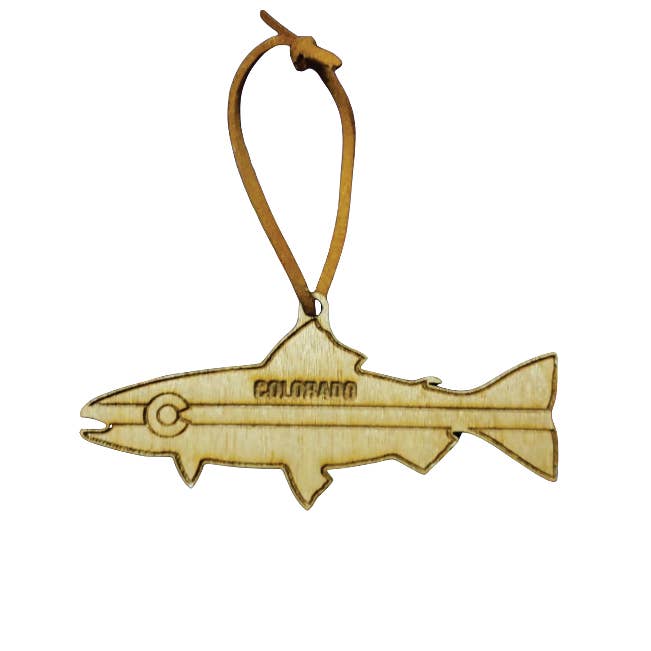 Colorado Fish | Trout | Wooden Ornament - Birch for wholesale by Sherwood