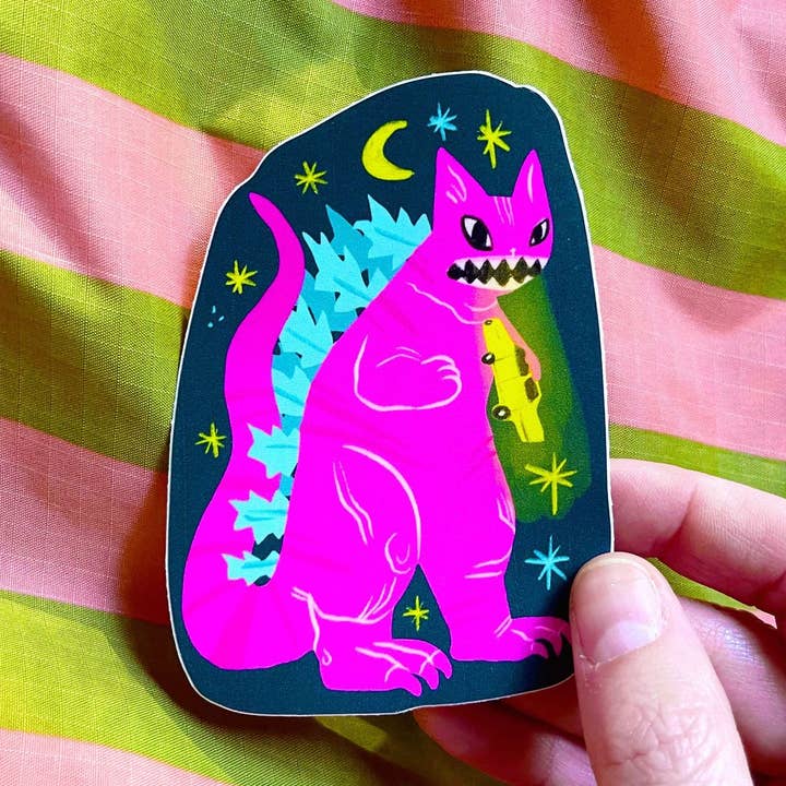 Bunny Dee - Wholesale Sticker - Catzilla monster cat vinyl waterproof sticker0