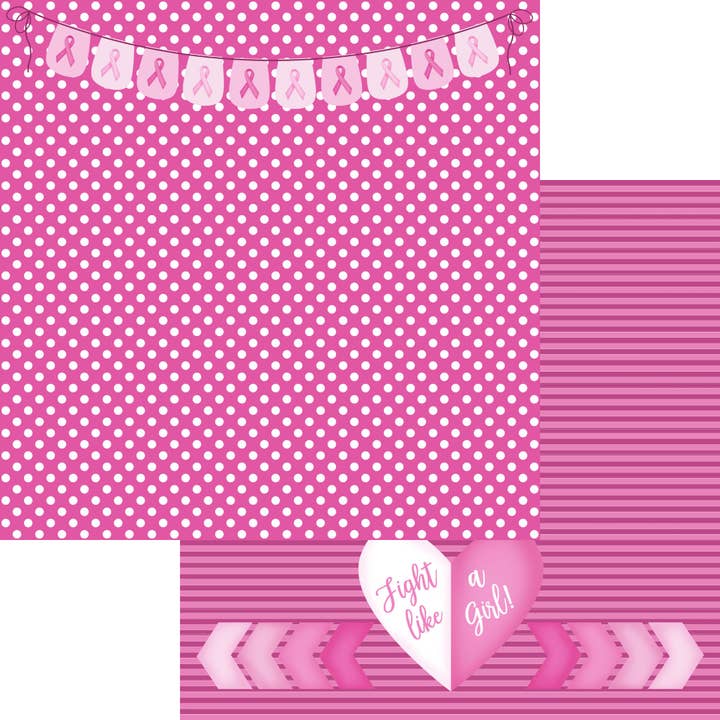 Be Strong Collection Fight Like A Girl 12 x 12 Double-Sided Scrapbook Paper by SSC Designs - 15 Pack for wholesale by SSC Wholesale