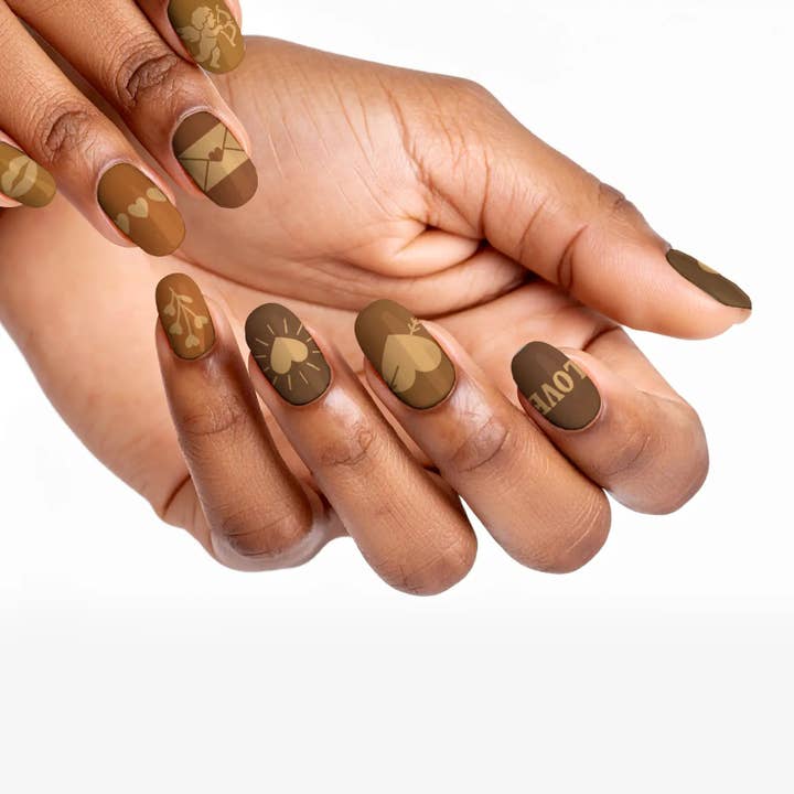 FYNE BODY - Venta al por mayor Uñas a presión/postizas - Uñas Postizas de San Valentín Chocoholic Crush Brown69