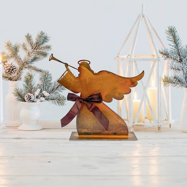 Prairie Dance - Vente Décoration de Noël - Ange de Noël, figurine d'ange en métal rustique, silhouette5