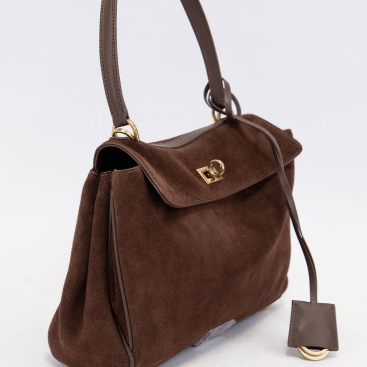 CCOCCI - Wholesale Satchel - Women's - SYDNEY-S CLASSIC GENUINE SUEDE LEATHER SATCHEL BAG8