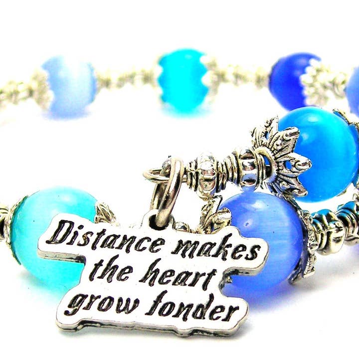 Chubby Chico Charms - Wholesale Charm/Dangle Bracelet - Distance Makes The Heart Grow Fonder Beaded Wrap Bracelet