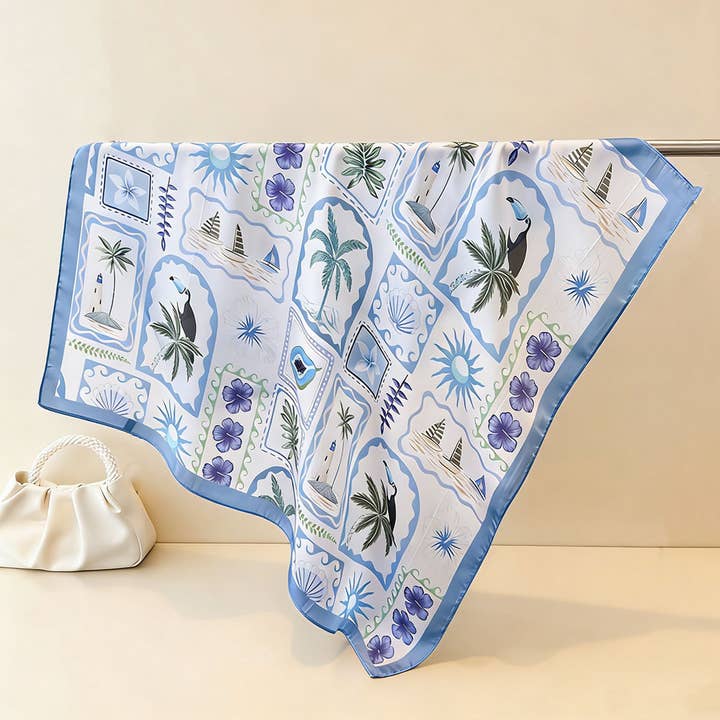 RESORT-STYLE ISLAND TRAVEL SATIN SCARF_CWASC03891 for wholesale by DOUBLJU