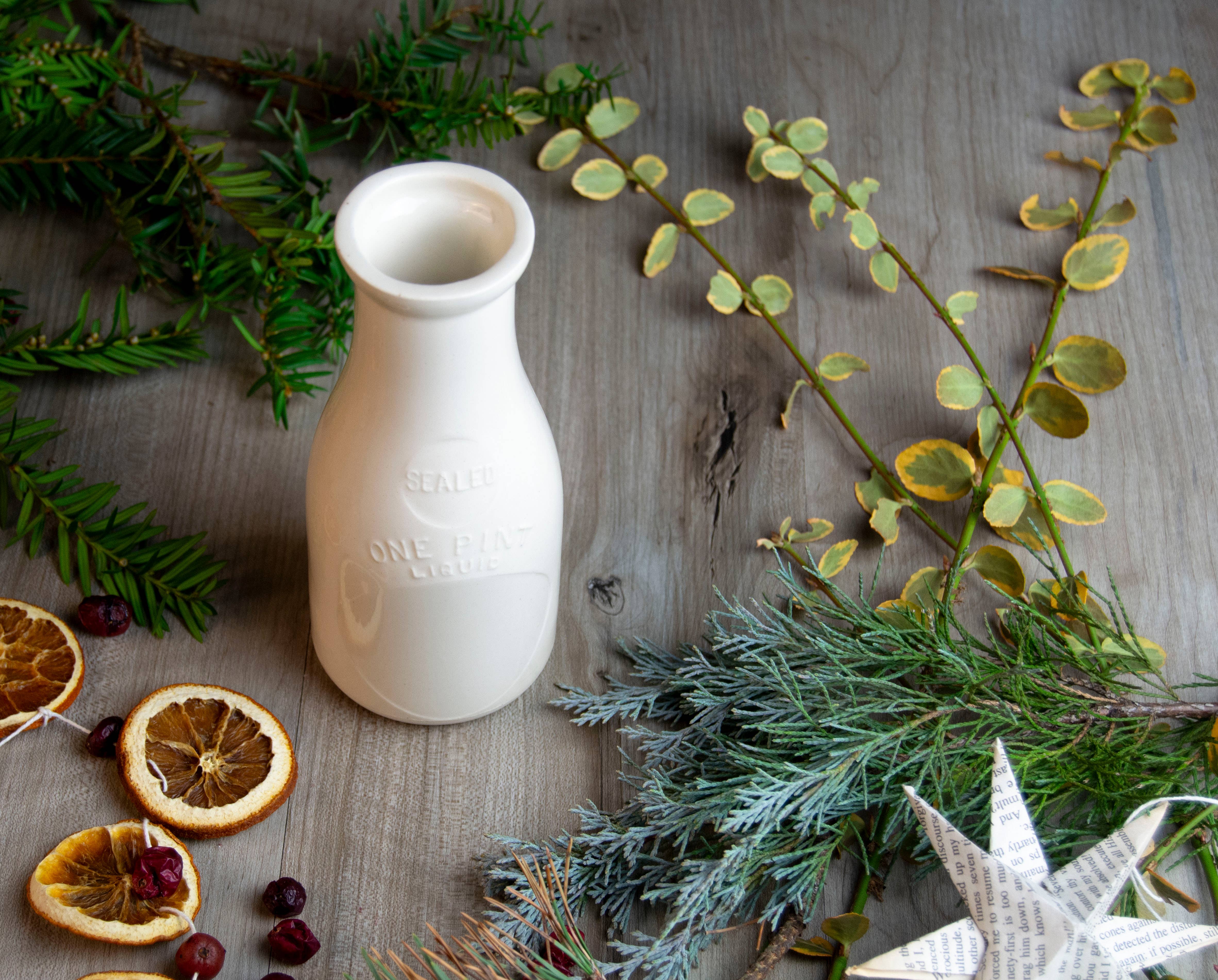Cōppa Cōllaborative LLC - Wholesale Vase - Ceramic Milk Bottle Vase, Decorative Vase6