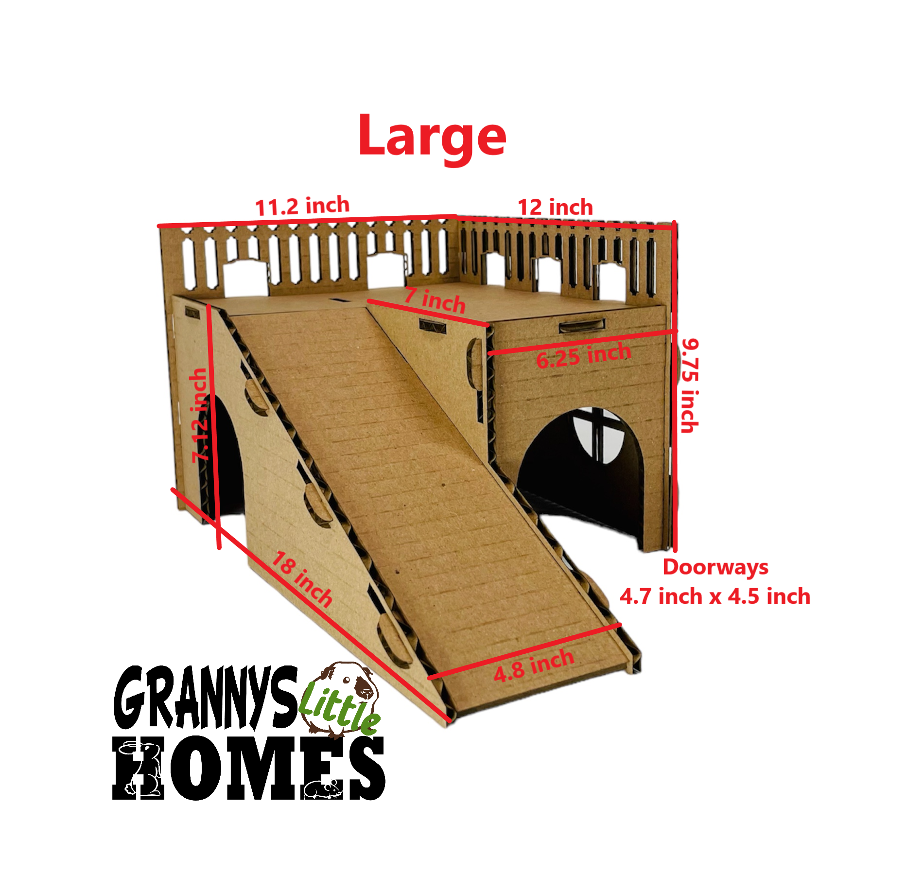 Grannys Little Homes - Wholesale Pet Toy - Not Cat/Dog - Cardboard Hide with Ramp6
