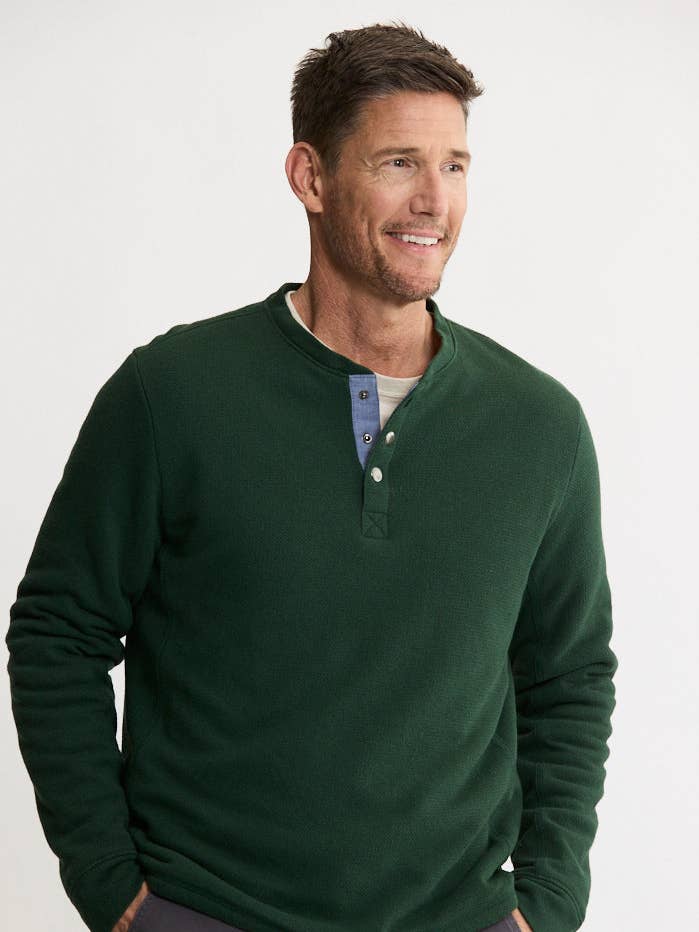 Union Sherpa Lined Recycled Jacquard Henley for wholesale by JACHS NY