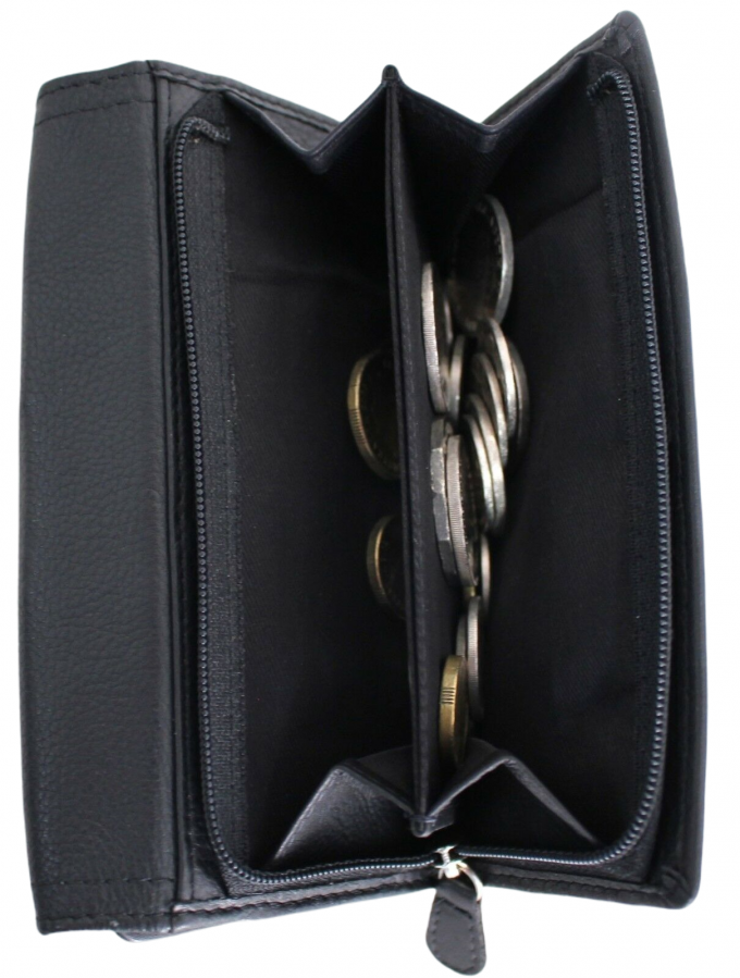 hide & chic – Engroshandel Tegnebog - Dame – RFID pung i fuldnarvet koskindslæder. Sort, brun, blå eller rød. Stil nr. 21004 Hide & Chic31