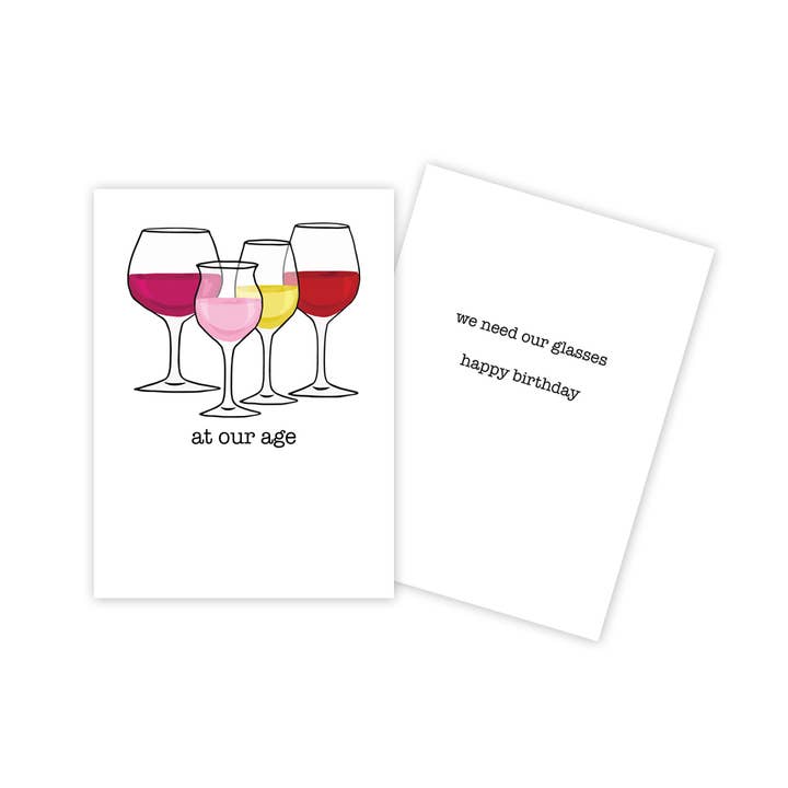 Wine Glasses Funny Birthday Card for wholesale by Sun Day Greetings