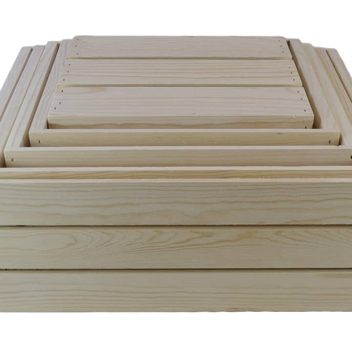 Poole & Sons Inc. - Wholesale Storage Bin - Slatted Wooden Nesting Crates 5 Piece (One Set)