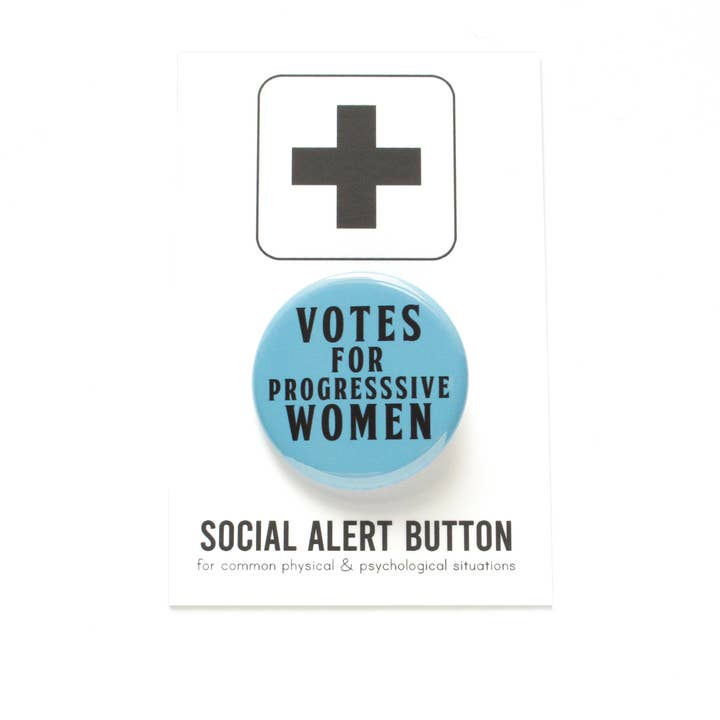 Word For Word Factory - Wholesale Lapel Pin/Button - VOTES FOR PROGRESSIVE WOMEN Political Pinback Buttons
