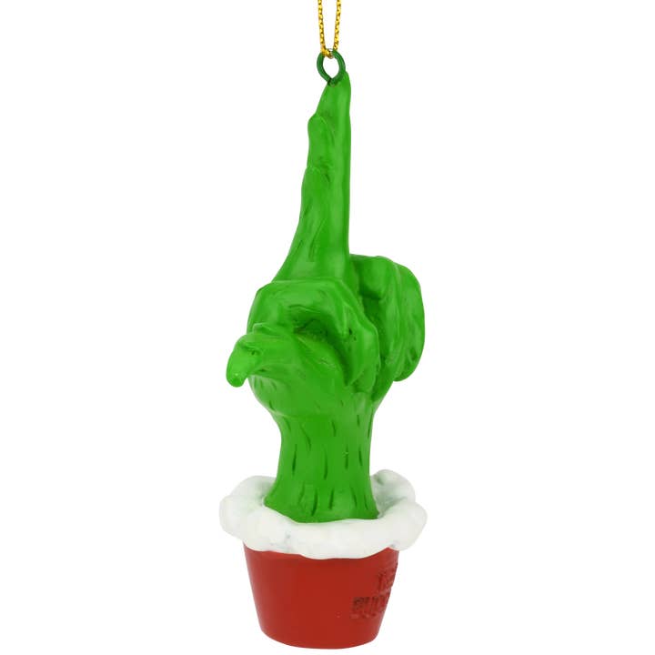 Tree Buddees - Wholesale Ornament - Green Hand Giving the Middle Finger Naughty Christmas Ornament2