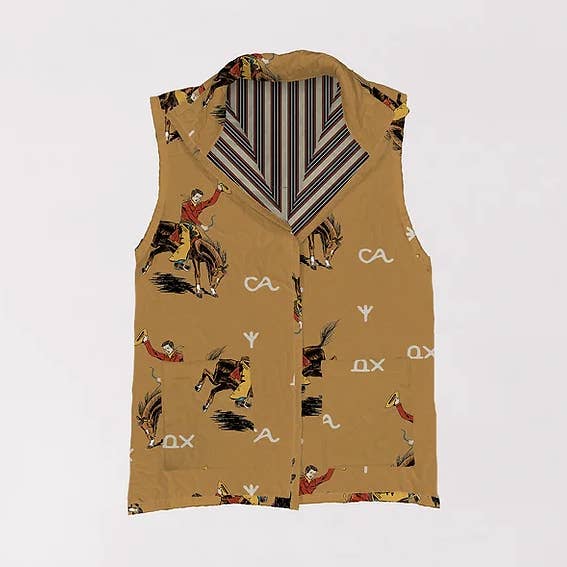 Lazy J Gold Quilted Ruby Vest for wholesale by Ida Mae Home