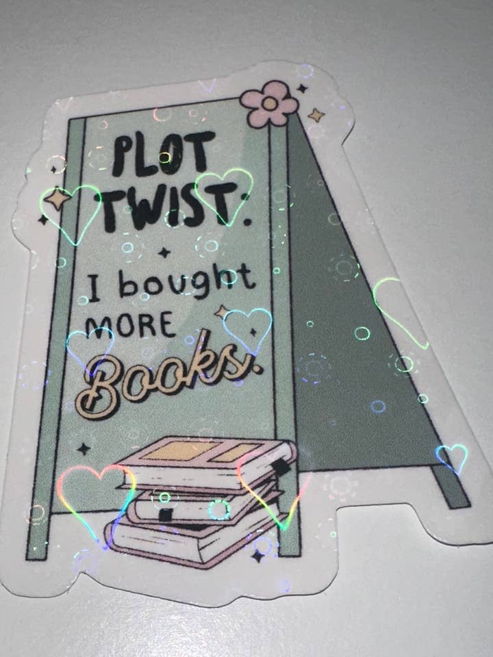Plot twist sticker for wholesale by Brinnvill Books