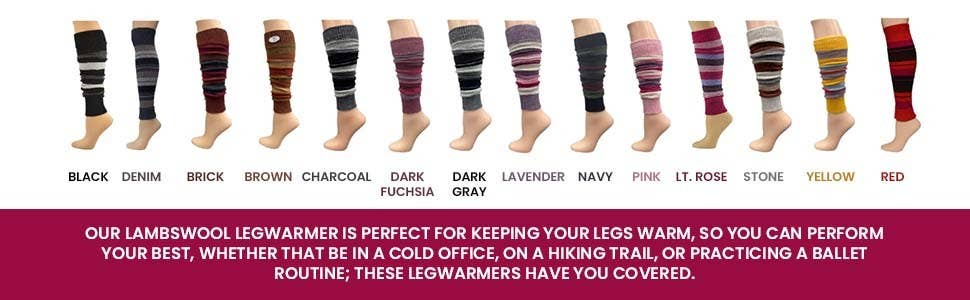 Sierra Socks - Wholesale Legwarmers - Women's - Girl's Stripe Lambswool Knee Hi Leg Warmers W42430