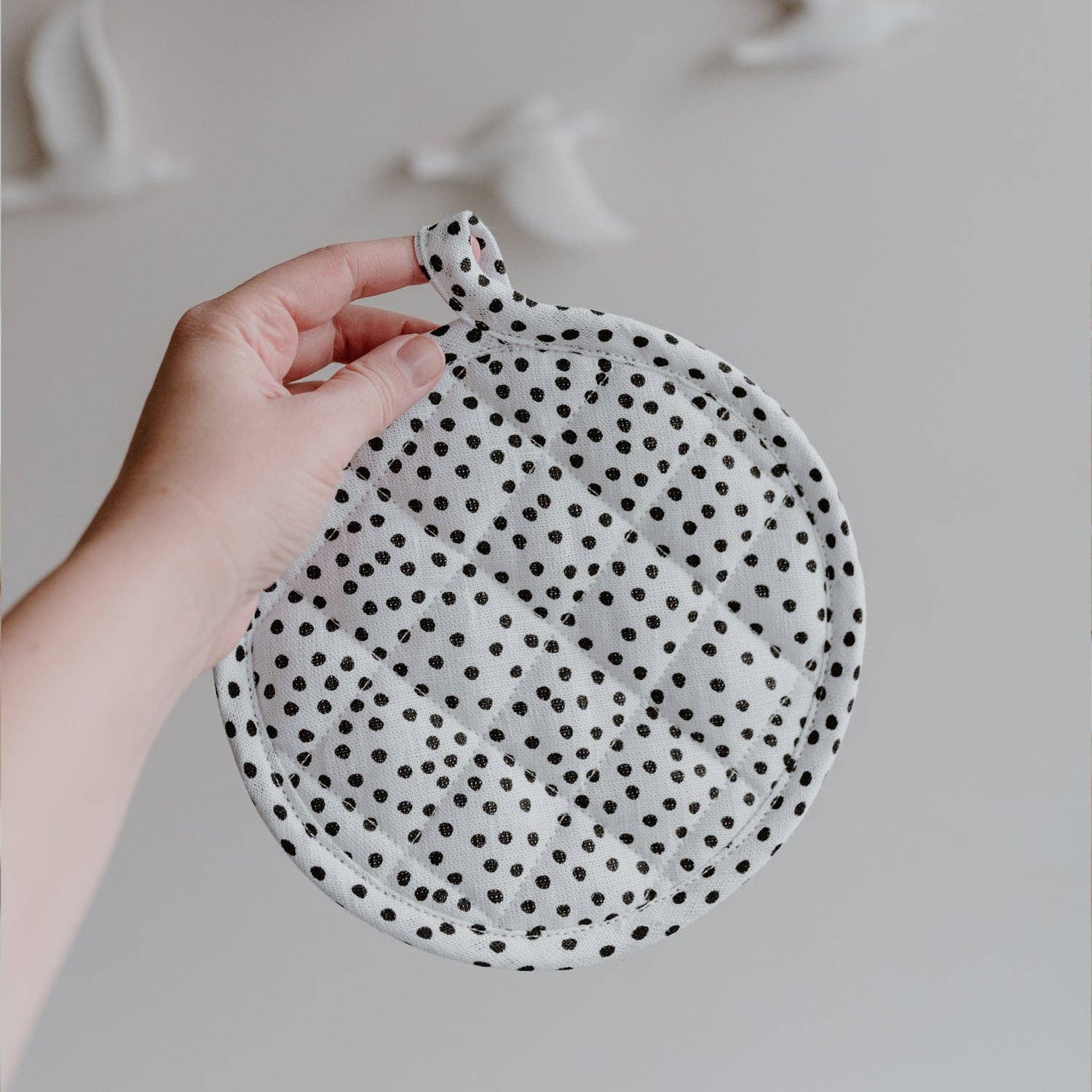 Eulenschnitt - Wholesale Oven Mitt/Pot Holder - potholder dots made of linen (pack of 5)1