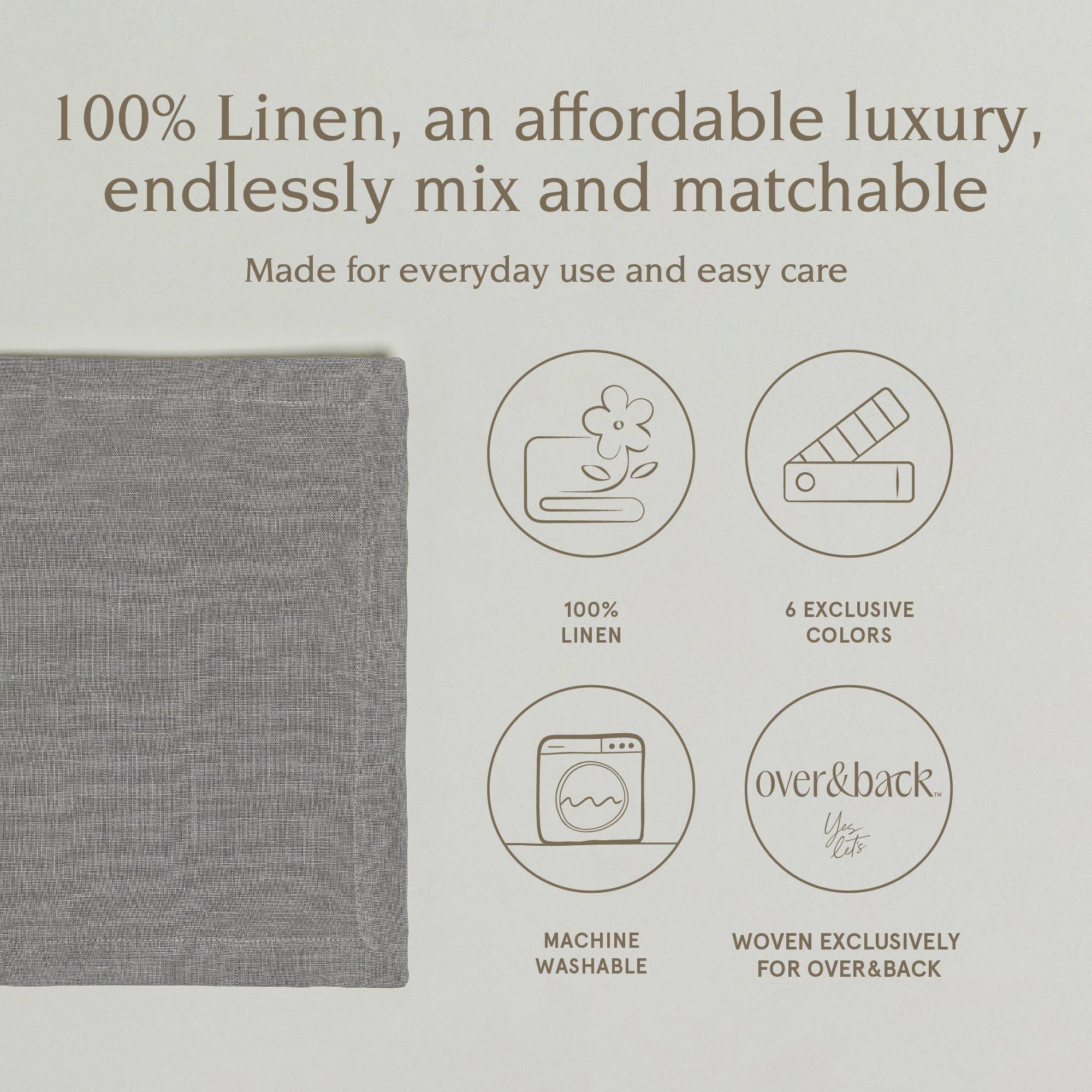 over&back - Wholesale Placemat - 100% Linen Woven Placemats – Perfect For Fall – Set of 418