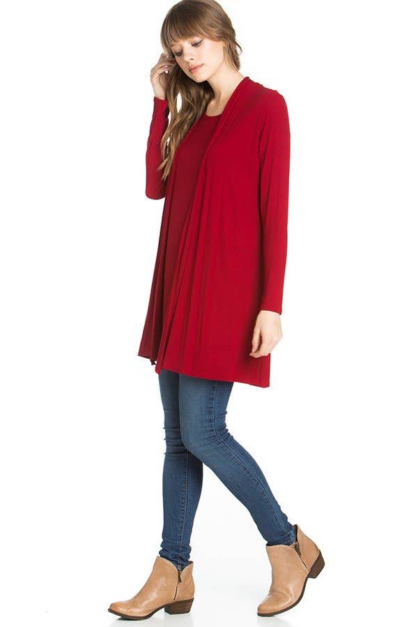 Azules Clothing - Venta al por mayor Cárdigan - Mujer - Cárdigan drapeado de manga larga con parte delantera abierta56