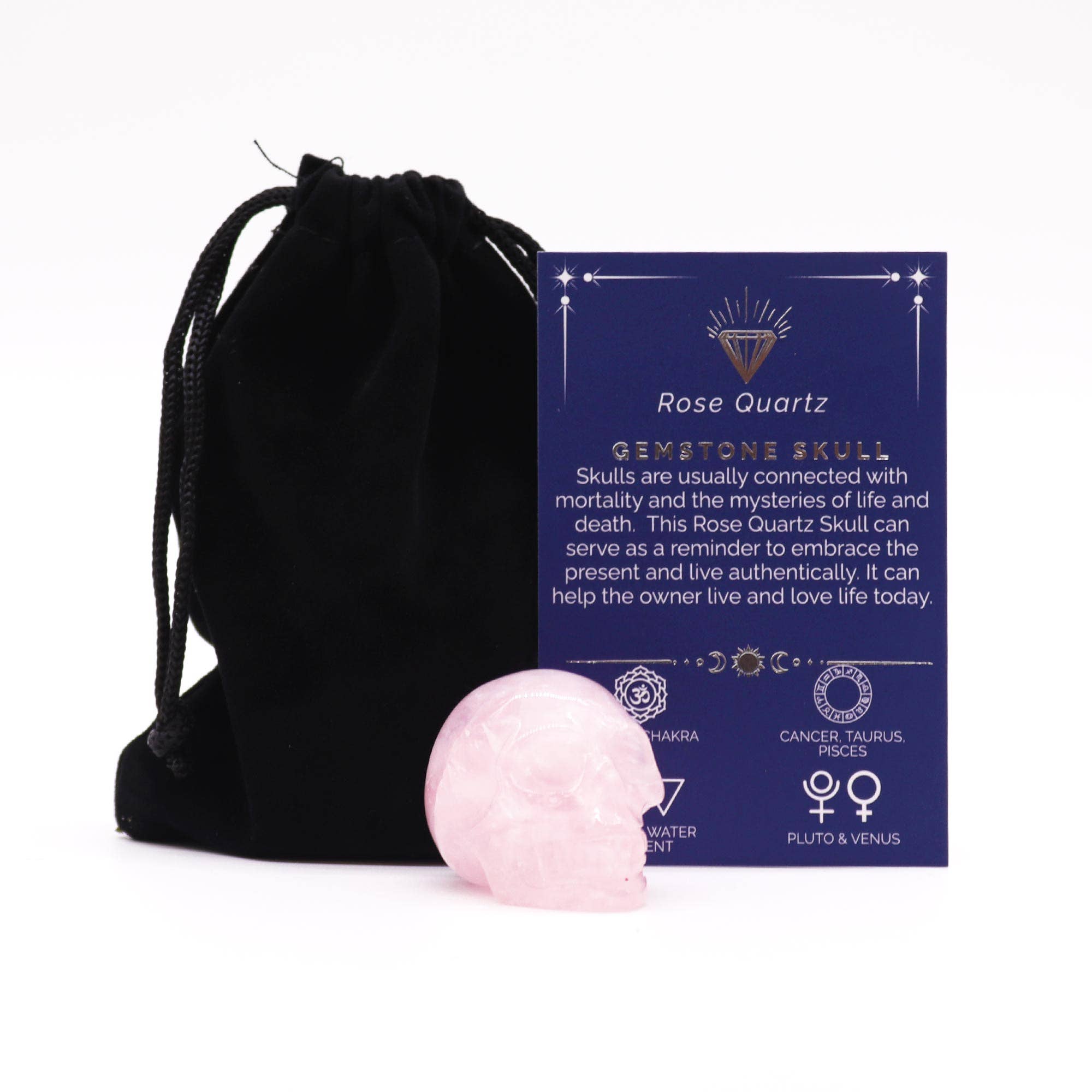 Ancient Wisdom – wholesale Spiritual stone/crystal – Gemstone Small Skull - Rose Quartz - 40x30x28mm