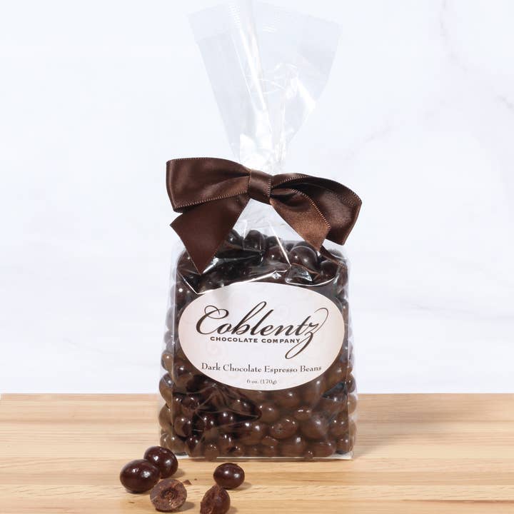 Coblentz Chocolate Company - Wholesale Chocolate Covered Sweets - Dark Espresso Beans Bag With Bow0
