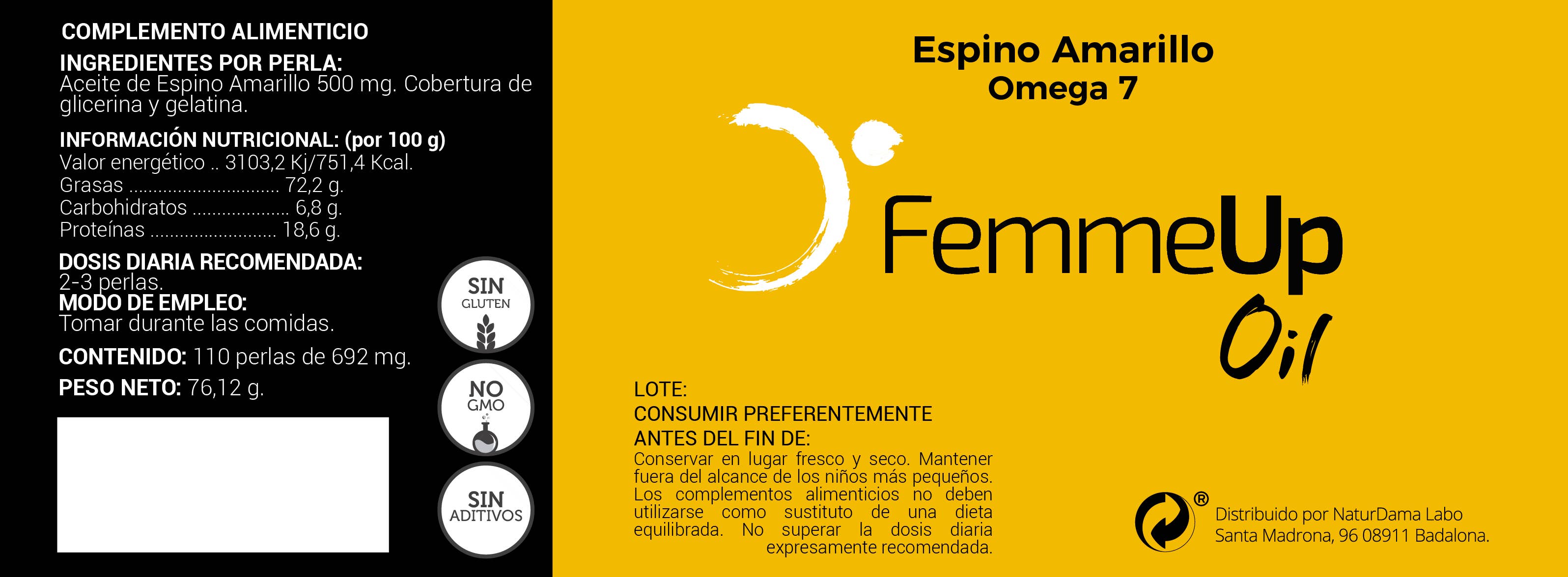 Femmeup - Wholesale Oral Supplement/Vitamin - Sea Buckthorn Oil Pearls. Omega 7. Repair and hydration of skin and mucous membranes to combat dryness, irritation, lesions, recurrent infections, and pain during sexual intercourse.1