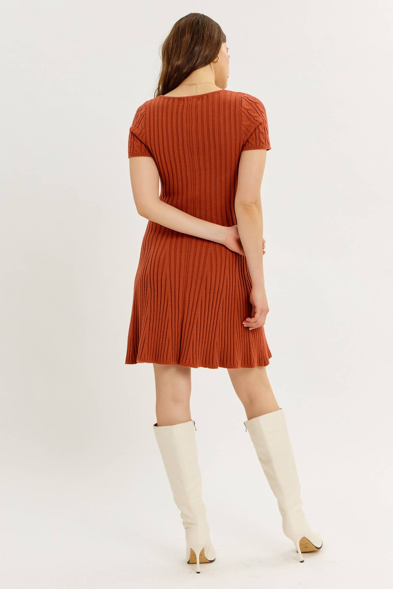 idem ditto - Wholesale Dress - Women's - BODY HUGGING FLIRTY CABLE KNIT SWEATER MINI DRESS9