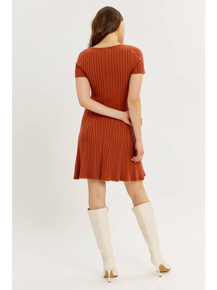 idem ditto - Wholesale Dress - Women's - BODY HUGGING FLIRTY CABLE KNIT SWEATER MINI DRESS9