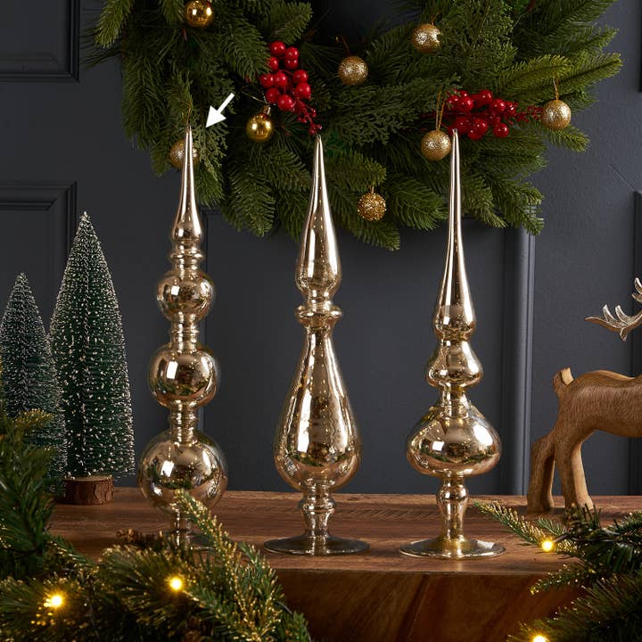 Rosha Living Inc - Wholesale Christmas Decoration - Tinsel Finial Silver C