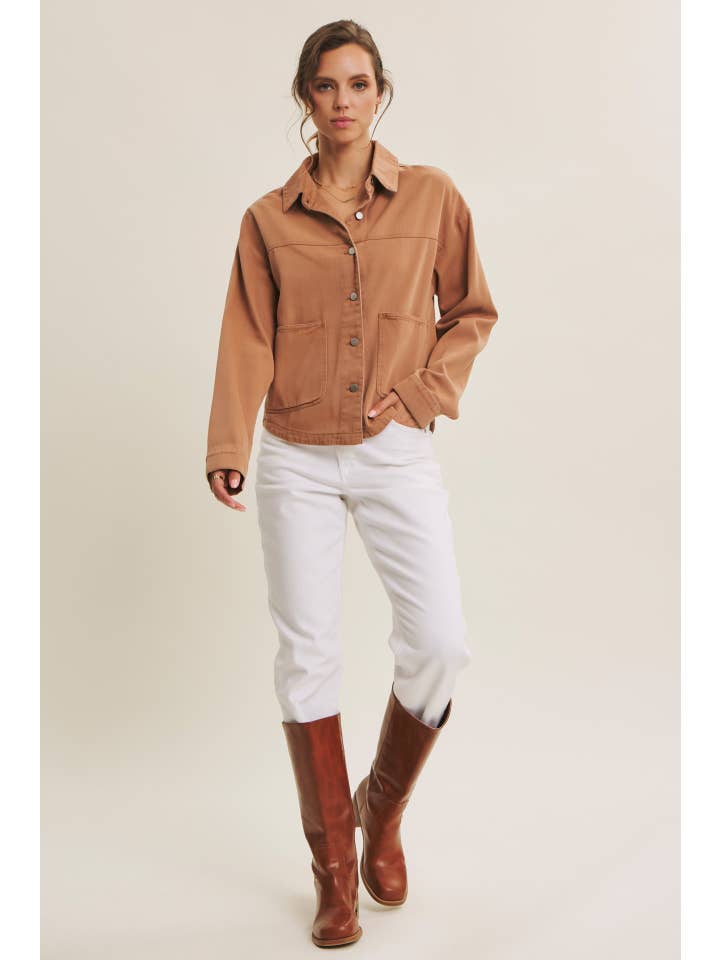 in february - Wholesale Jacket - Women's - ONE OF A KIND WASHED COTTON TWILL UTILITY OVERSIZED JACKET2