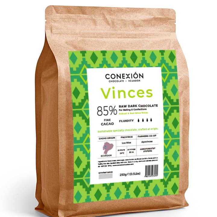 Conexión Chocolate - Wholesale Baking chocolate - Vinces 85%: *Heirloom Raw, Dark Chocolate Couverture1