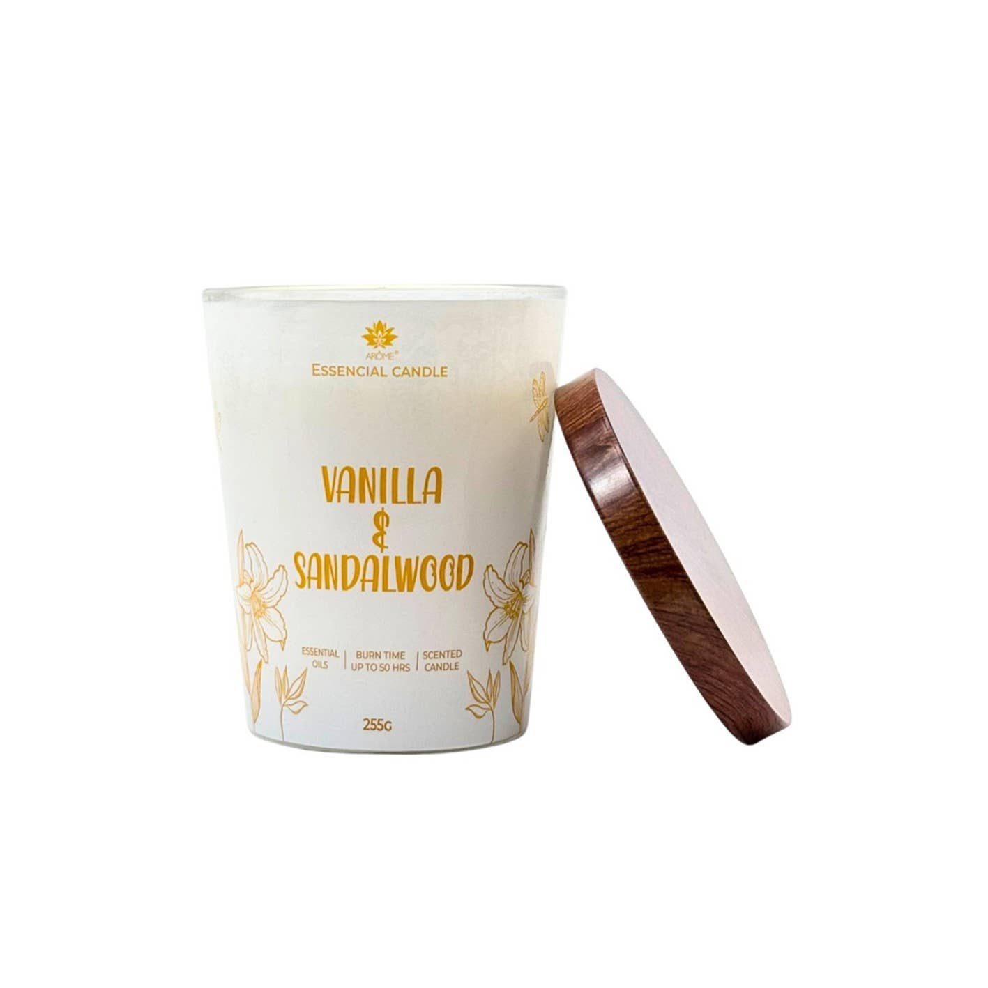 SferaNatura by INCI SRL – Vela em jarro/copo por atacado – ARÔME Vela Baunilha & Sândalo 255 g Em Vidro0