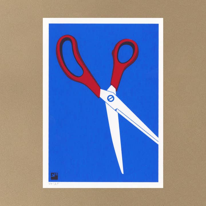Screenprint - Scissors - Extra Ordinary - A6 for wholesale by VrijFormaat