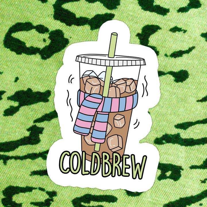 Coffee Winter Caffeine Iced Coffee Waterproof Vinyl Sticker for wholesale by Stickers+ X Ashley Bexar