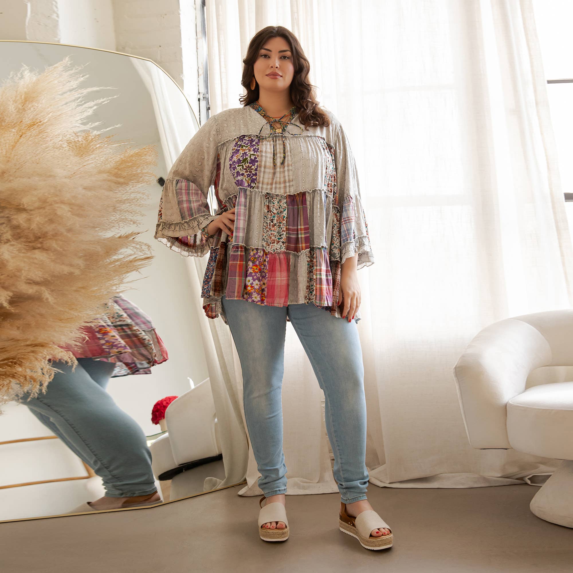 Young Threads - Wholesale Tunic - Women's - Artistic Fusion: Overdyed Jhabla Top With Emb Also in PLUS17