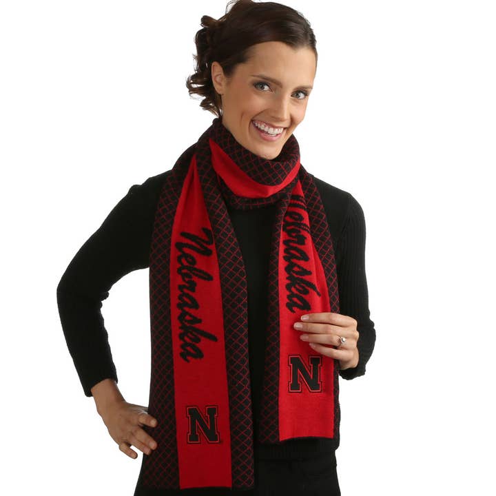 Nebraska Cornhuskers 2 Tone Knit Scarf for wholesale by Emerson Street Clothing Co Collegiate Shop
