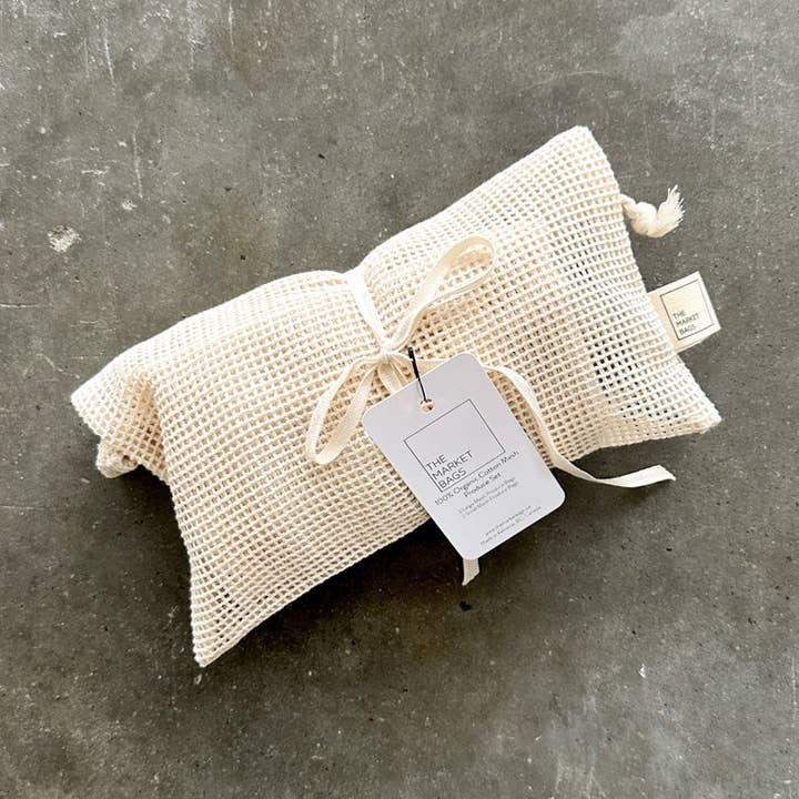 Ensemble de sacs à provisions en maille de coton biologique pour la vente par The Market Bags