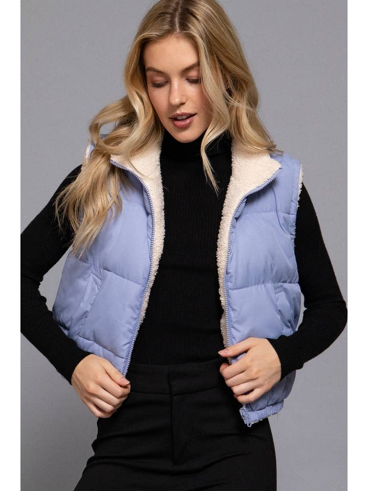 Vanilla Monkey - Wholesale Outerwear Vest - Women's - Reversible Fur Padding Vest4