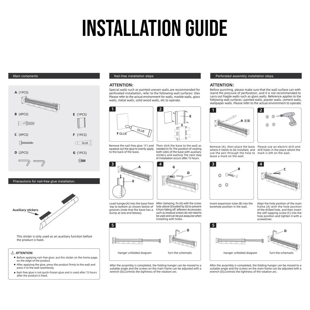 SOGA International Pty Ltd - Wholesale Clothes Hangers - Wall-Mounted Clothing Dry Rack Retractable Hanger6
