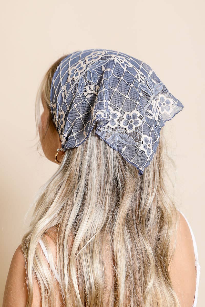 Leto Accessories - Wholesale Head Scarf - Women's - Chic Boho Lace Headscarf with Vintage Floral Patterns 💐7