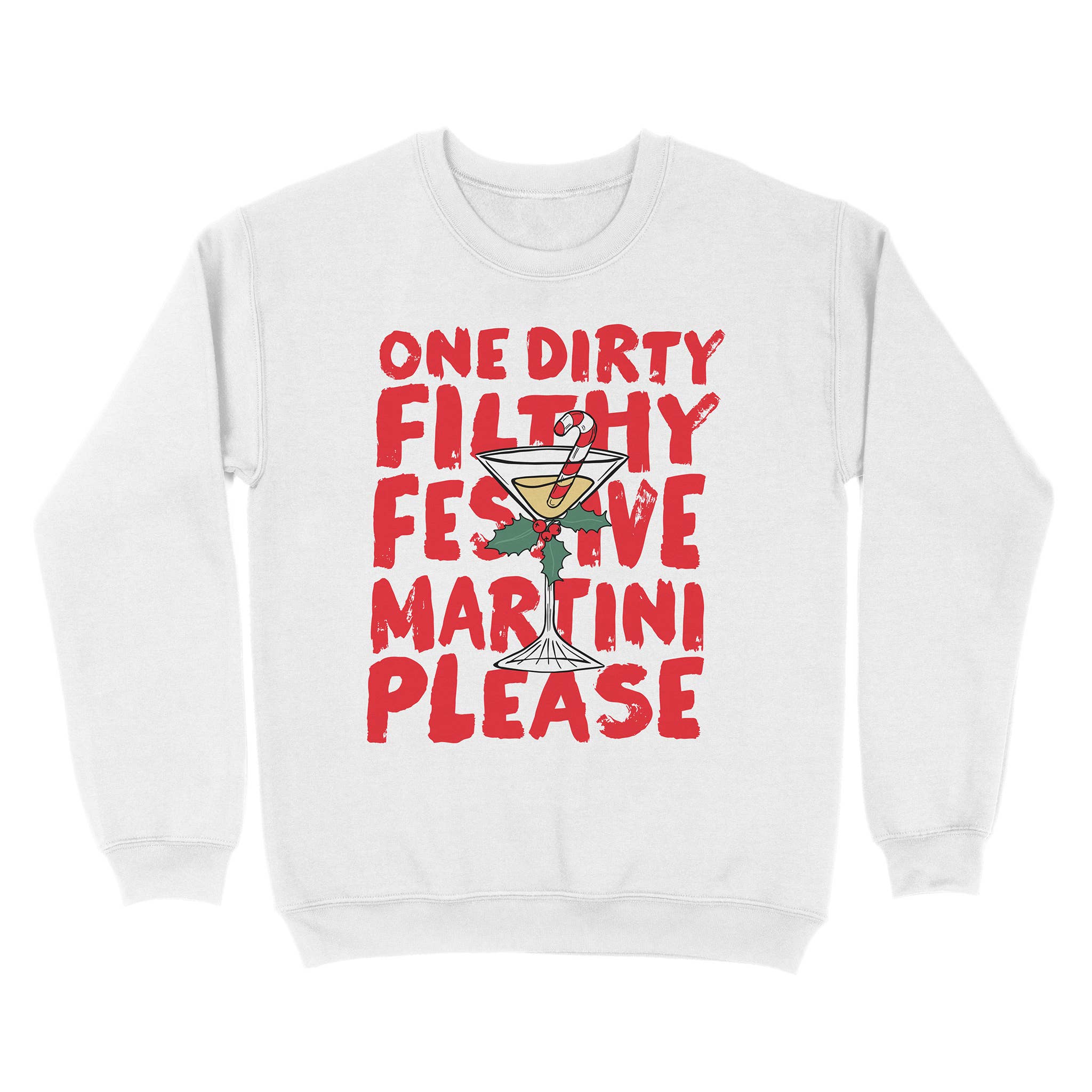 femfetti - Vendita all'ingrosso Felpa stampata - Donna - Felpa Girocollo Martini Festivo Sporco0