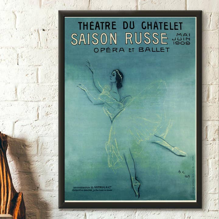 Vintage Wall Graphics - Wholesale Poster - Anna Pavlova 1909 Ballet Poster Art Home Decor Gift Idea