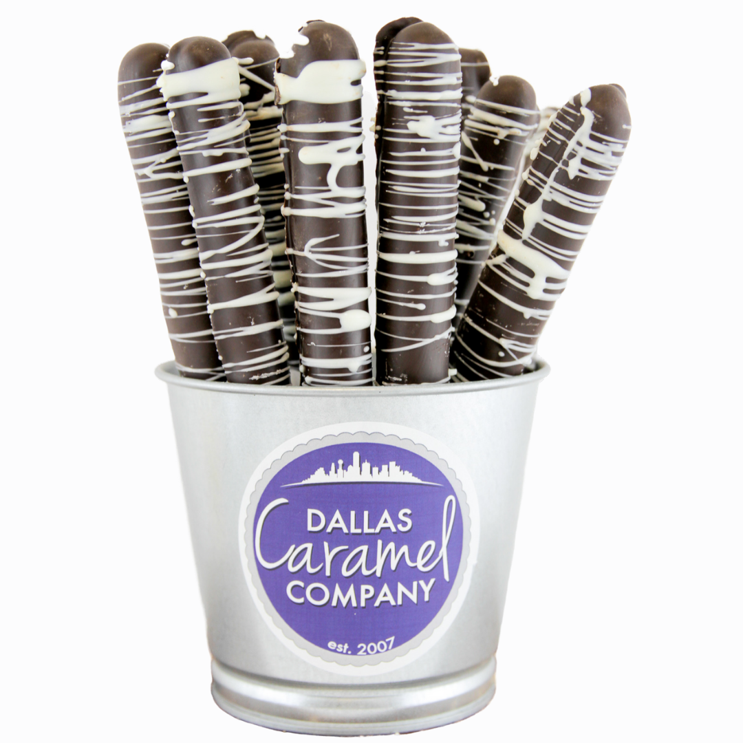 Dallas Caramel Company - Vente Bretzels - Bretzels au chocolat et caramel trempés deux fois0