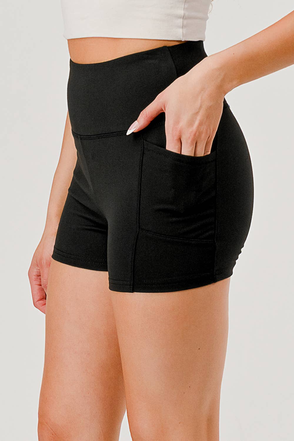 REDFINCH APPAREL INC - Wholesale Korte sportbroek - Dames - Dames hoge taille zachte fietsbroek met zakken0