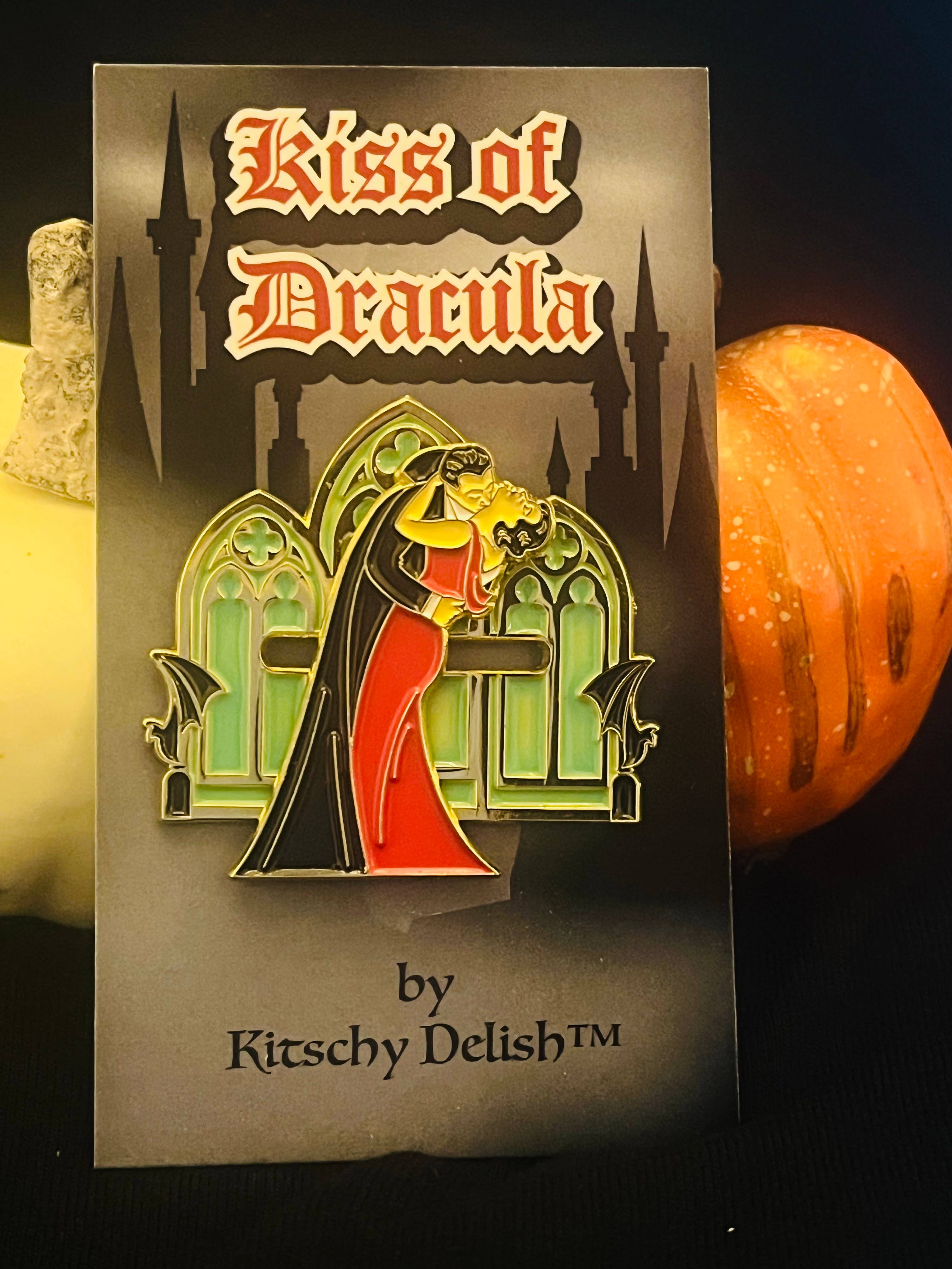 Kitschy Delish - Wholesale Lapel Pin/Button - Kiss of Dracula, soft enamel pin that slides!2