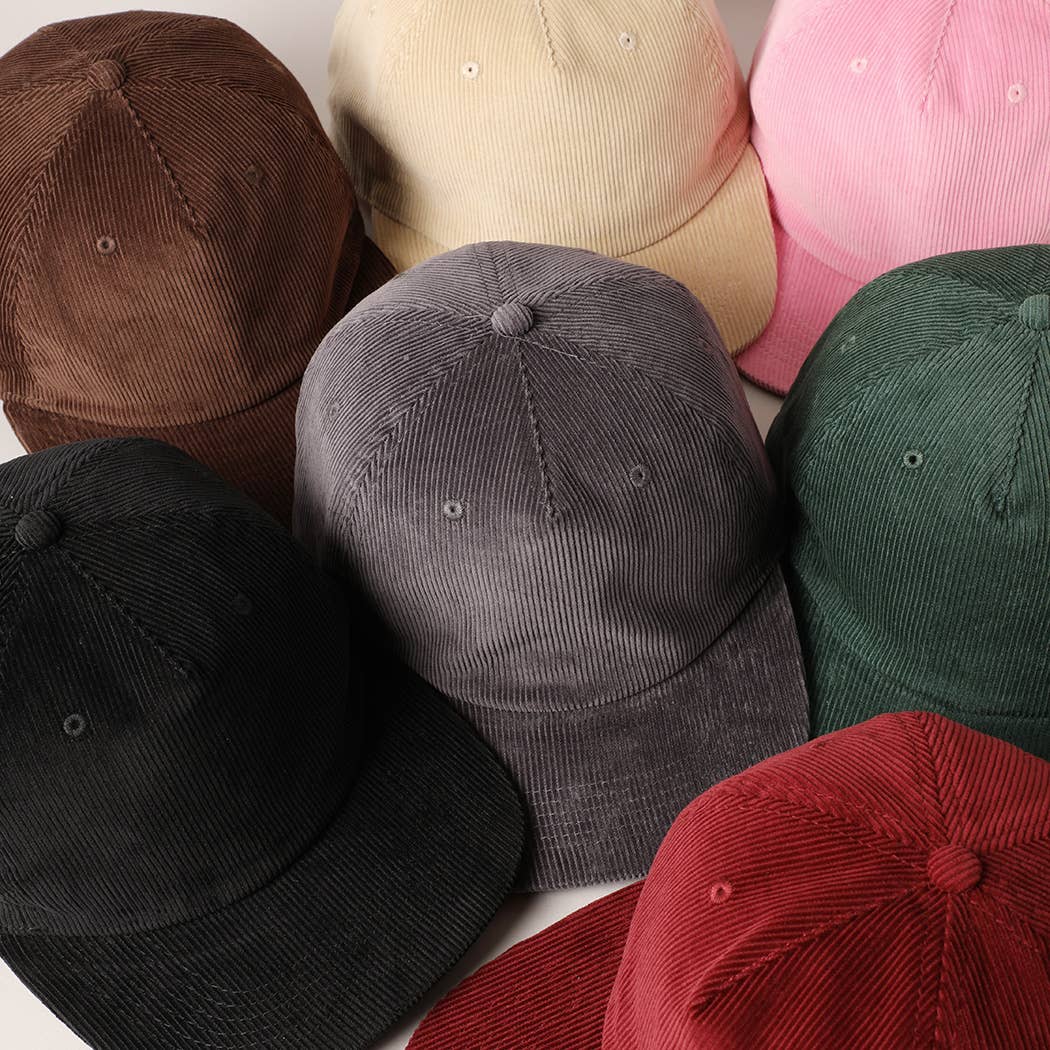 Fashion City – wholesale Baseball cap – Women's – Plain Corduroy Flat Brim Snapback Cap Baseball Hat38