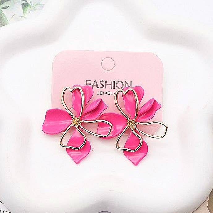 Diacly - Wholesale Stud/Post Earrings - 12pk Fashion Flower Coloful Stud Earrings0