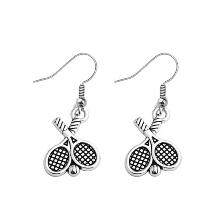 Silver Tennis Racket Earrings for wholesale by Born to Rally